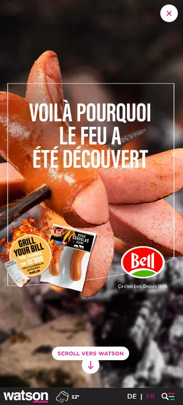 FR 9802 Bell Schweiz AG Bell BBQ Kampagne Mobile Welcome Ad Mobile Tags 2024 05 23 png